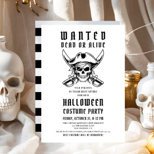Invitation Costume de fête d'Halloween crâne de pirate 