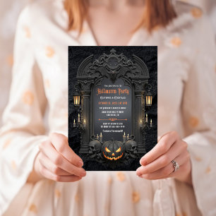 Invitation Costume de fête d'Halloween gothique sombre vintag