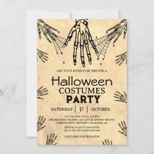 Invitation Costume de fête Halloween gothique vintage pour ad
