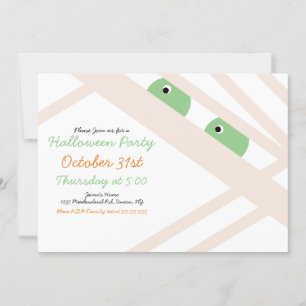 Invitation Costume de momie de Halloween en blanc pour soirée
