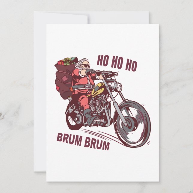 Invitation Costume de Noël père Noël Biker pour les motards (Devant)