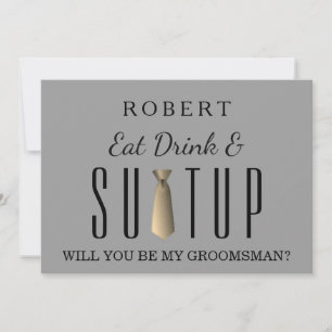 Invitation Costume de tableau noir Serez-vous mon groomsman ?
