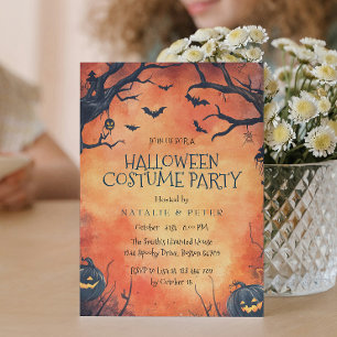 Invitation Costume d'Halloween Citrouille noir