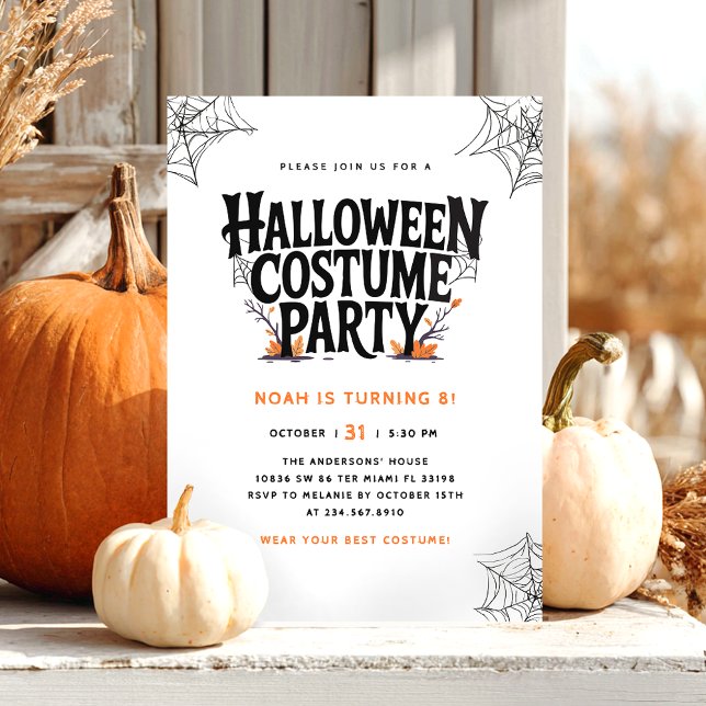 Invitation Costume d'Halloween éffrayant fête d'anniversaire (Créateur téléchargé)