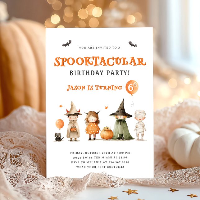 Invitation Costume d'Halloween Enfants d'anniversaire (Créateur téléchargé)