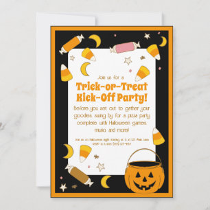 Invitation Costume d'Halloween rétro ou tronc ou fête de trai