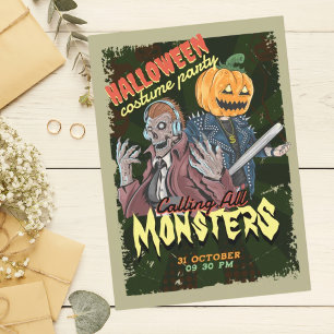 Invitation Costume d'Halloween vintage