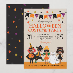 Invitation Costume d'Halloween vintage fête peau foncée