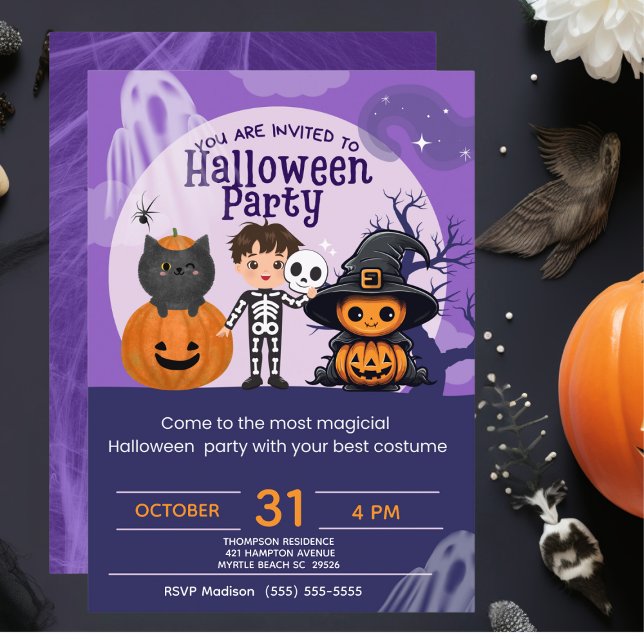 Invitation Costume Enfants mignonne Halloween Party (Créateur téléchargé)