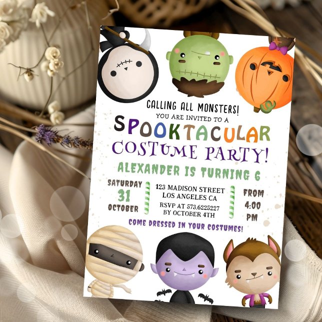 Invitation Costume Enfants Monster Cute Halloween Fête d'anni (Créateur téléchargé)