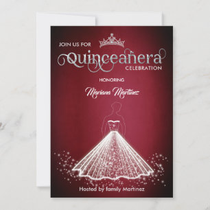 Invitation Costume flamboyante luxueuse et luxueuse bordeaux