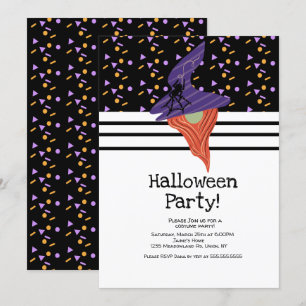 Invitation Costume Halloween Party Gnome Doodles Confetti