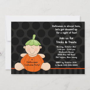 Invitation Costume party d'Halloween Cute Citrouil