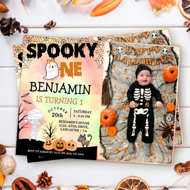 Invitation Costume pour enfants d'Halloween 1ère fête d'anniv (Créateur téléchargé)