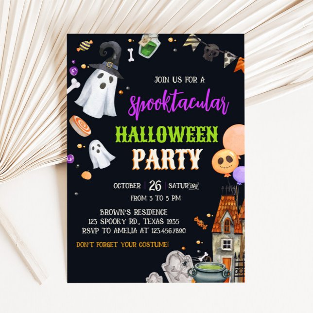 Invitation Costume pour enfants Spooktacular Halloween Party (Kids Spooktacular Costume Halloween Party Invitation)