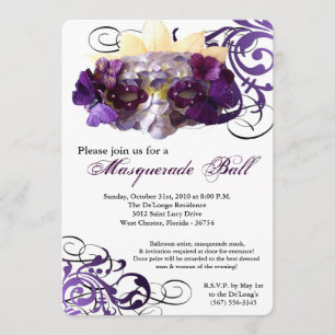 Invitation Costume pourpre Halloween de masque de mascarade