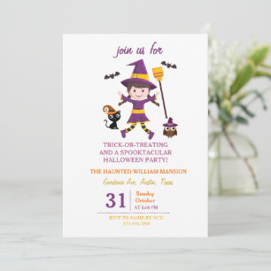 Invitation Costume sorcier mignon Halloween Party pour enfant
