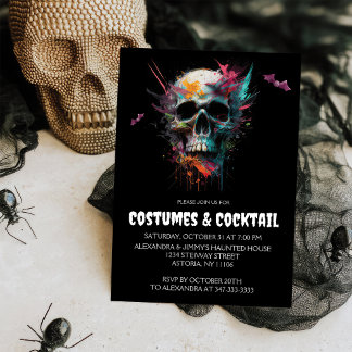 Invitation Costumes & Cocktail Crâne Halloween Party