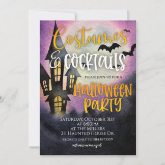 Invitation Costumes & Cocktails Fête d'Halloween