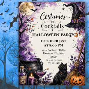 Invitation Costumes Cocktails Fête d'Halloween