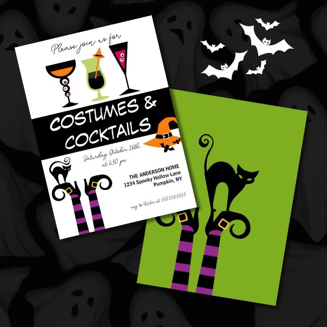 Invitation Costumes & Cocktails Fête d'Halloween (Créateur téléchargé)