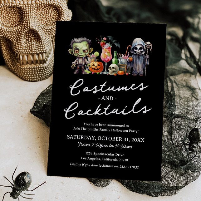 Invitation Costumes & Cocktails Fête d'Halloween adulte (Créateur téléchargé)
