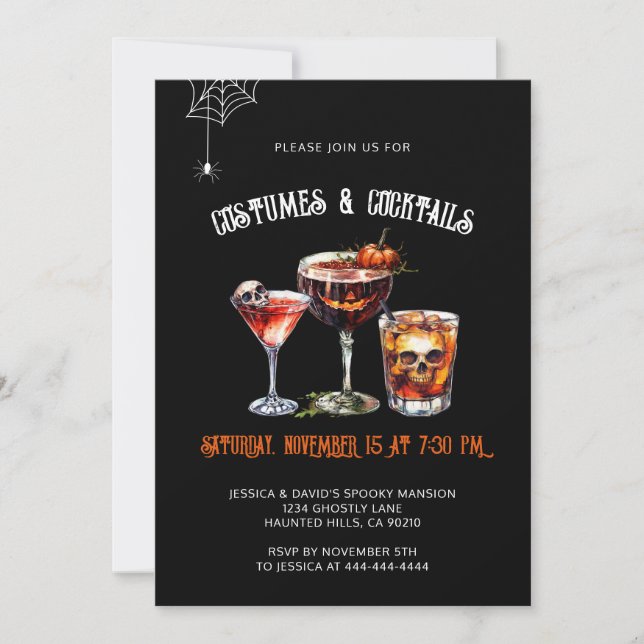 Invitation Costumes & Cocktails Soirée Halloween (Devant)