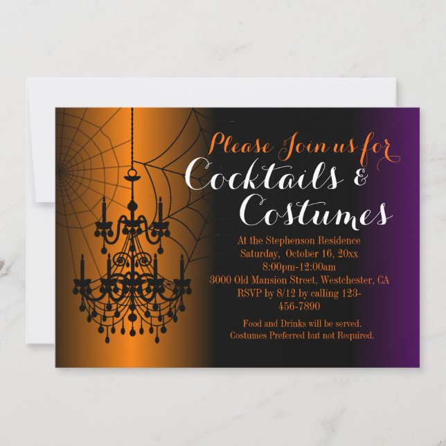 Invitation Costumes de cocktail de lustre pour adultes pour l (Devant)