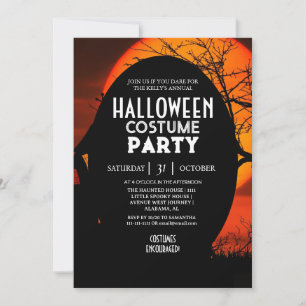 Invitation Costumes de fête d'Halloween Silhouette de coucher