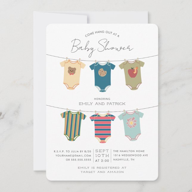 Invitation Costumes de personnages de Rue Sésame pour Baby Sh (Devant)