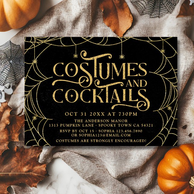 Invitation Costumes et cocktails éffrayants Halloween adulte (Créateur téléchargé)