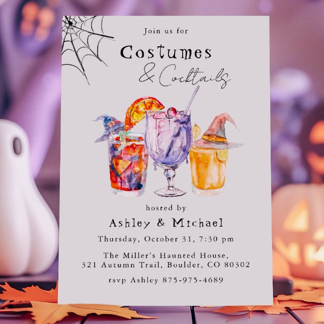 Invitation Costumes et cocktails Fête d'Halloween (Créateur téléchargé)