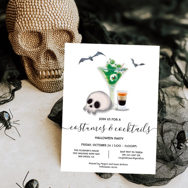 Invitation Costumes et cocktails Fête d'Halloween (Créateur téléchargé)