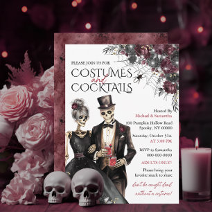 Invitation Costumes et cocktails Fête d'Halloween pour adulte