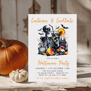 Invitation Costumes et cocktails Fête d'Halloween pour adulte