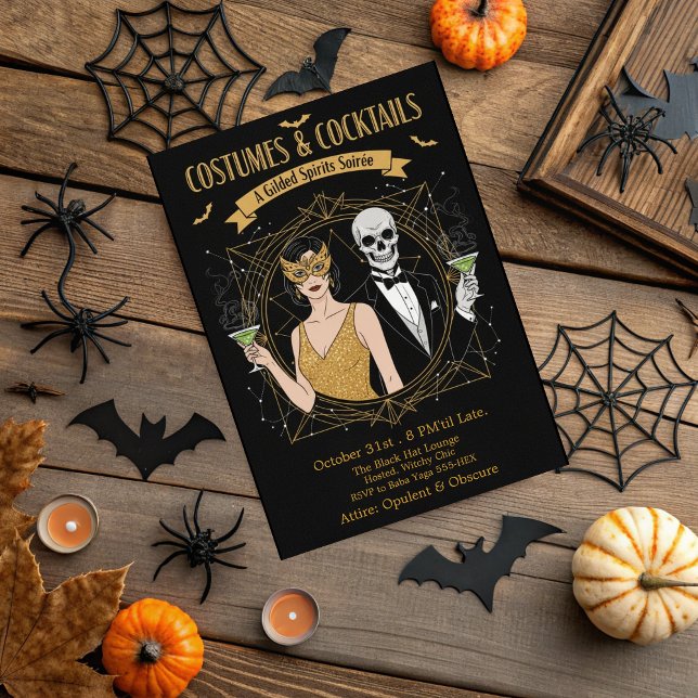 Invitation Costumes et cocktails gothiques Élégants Halloween (Créateur téléchargé)