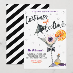 Invitation Costumes et cocktails Halloween
