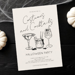 Invitation Costumes et Cocktails Ivory Soirée Halloween pour 