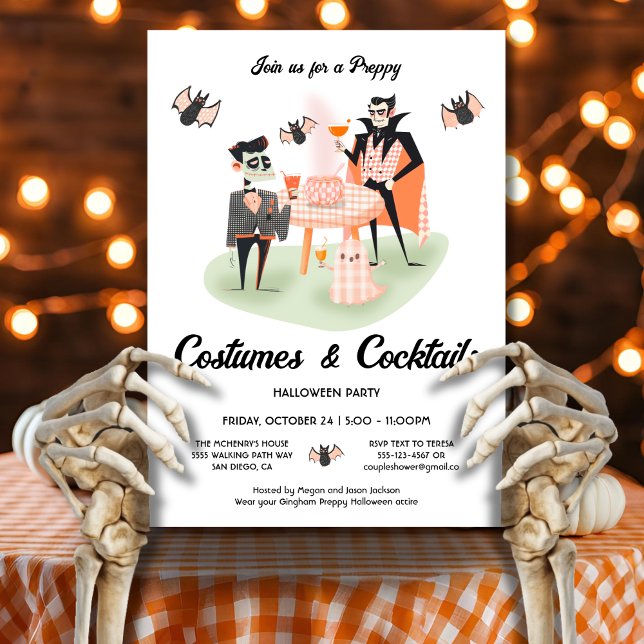 Invitation Costumes et cocktails Preppy Halloween (Créateur téléchargé)