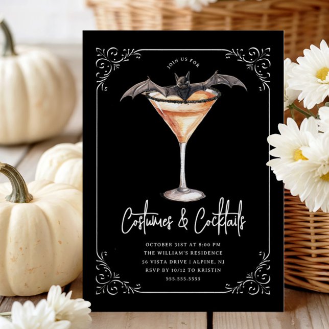 Invitation Costumes & Martinis Fête d'Halloween (Créateur téléchargé)