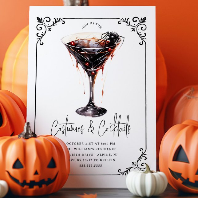 Invitation Costumes & Martinis Fête d'Halloween (Créateur téléchargé)
