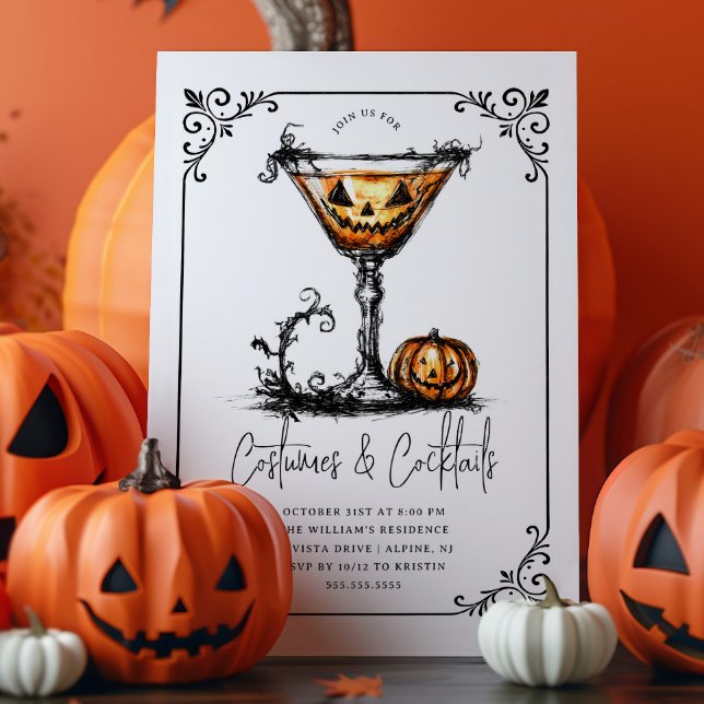 Invitation Costumes & Martinis Soirée d'Halloween (Créateur téléchargé)