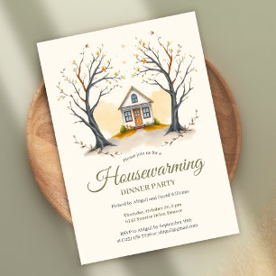 Invitation Cosy Cottage Ménage Dîner Fête