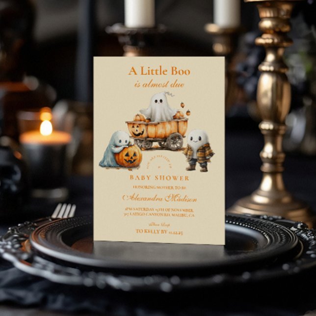 Invitation Cosy Ghost Cottage Halloween Baby shower (Créateur téléchargé)