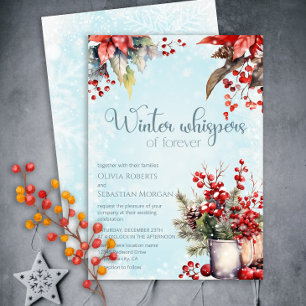 Invitation Cosy Winter Rowan bouquet Mariage