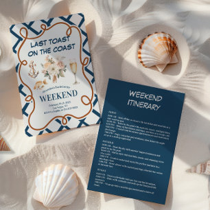 Invitation Côte Champagne Rose nautique Bachelorette