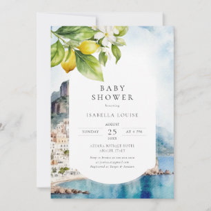 Invitation Côte d'Amalfi Baby shower italien au citron