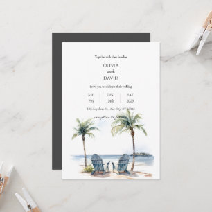 Invitation Côte Tropical Palm Trees mariage