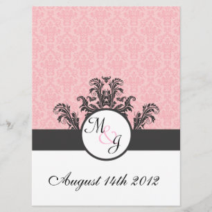 Invitation Coton Candy rose Mariage damassé