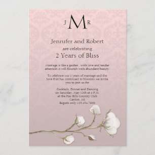 Invitation Coton Damask 2e anniversaire Mariage